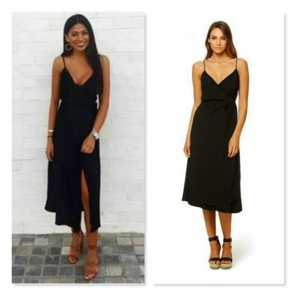 KOOKAI Womens Size 34 or 6 / US 2 Black Huntington Wrap Dress - Picture 10 of 12